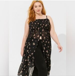 NWOT Chiffon Button Up Sleeveless Tunic 3X